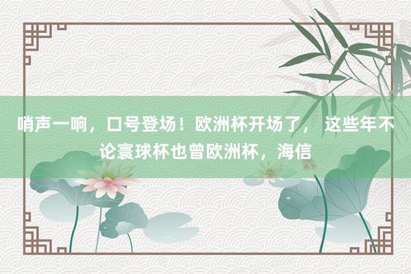 哨声一响，口号登场！欧洲杯开场了， 这些年不论寰球杯也曾欧洲杯，海信