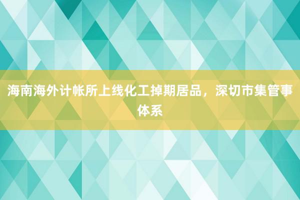 海南海外计帐所上线化工掉期居品，深切市集管事体系