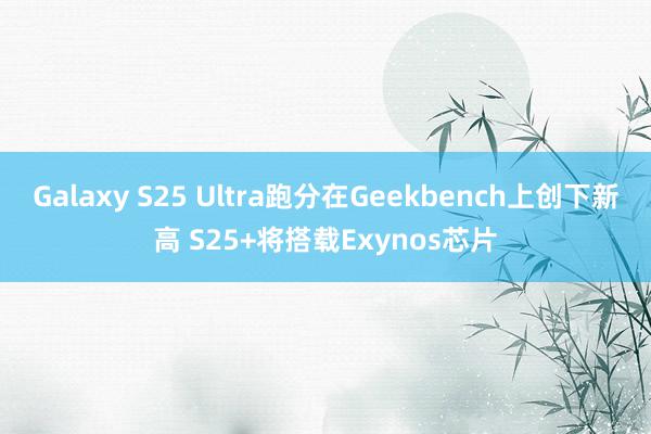 Galaxy S25 Ultra跑分在Geekbench上创下新高 S25+将搭载Exynos芯片