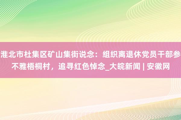 淮北市杜集区矿山集街说念：组织离退休党员干部参不雅梧桐村，追寻红色悼念_大皖新闻 | 安徽网